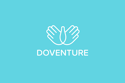 Doventure Logo Template app branding design dove flat flying logo greeting hand logo handshake icon icon app illustration logo logo a day peace two hands ui wings