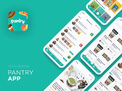 Pantry Mobile App UI/UX Design adobephotoshop alizubairi.com creative design food logodesign mobile app design mobile ui mobile ux pantry ui uiux utilities vector