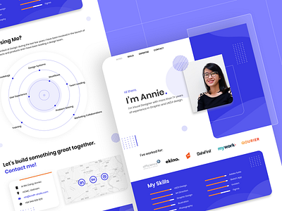 Personal Portfolio and Resume clean cv resume cv resume template design flat minimal portfolio site resume trendy ui ux web