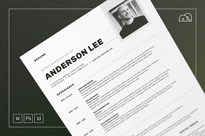 Resume/CV - Anderson clean resume creative resume curriculum vitae cv cv template download free modern modern resume professional resume resume template template