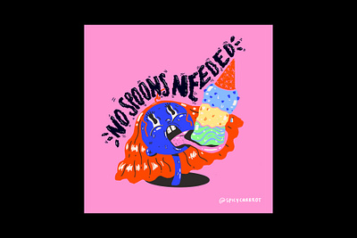 no spoons needed characterdesign climatechange colorful design graphicdesign icecream illustration illustration art plastic typography