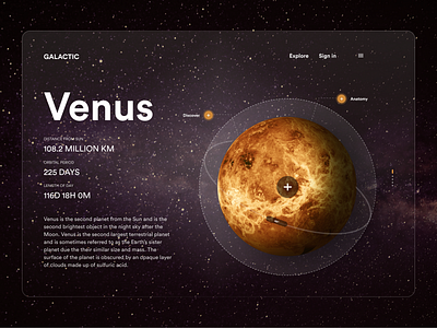 Galactic design galactic galaxies galaxy interactive ui ui ux design user user interface ux venus