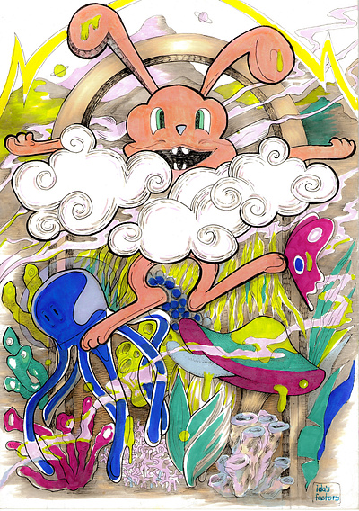 Bunny and Magic nature character design illustration illustration art illustrator sci fi