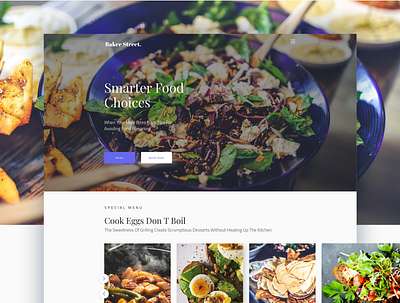 Website Concept – Baker Street Restaurant concept design design designs food landingpage landingpagedesign minimal page design restaurant slider ui website concept website food