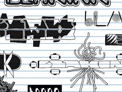 Black Ink 6 black doodle graphic ink lettering logo paper