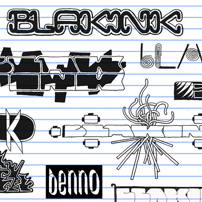 Black Ink 6 black doodle graphic ink lettering logo paper