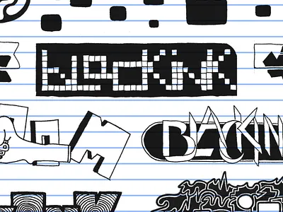Black Ink 5 black doodle ink lettering lined paper logo paper