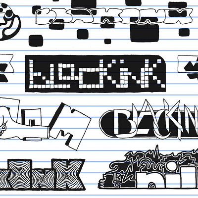 Black Ink 5 black doodle ink lettering lined paper logo paper