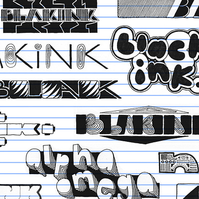 Black Ink 7 black doodle ink lettering logo paper pen