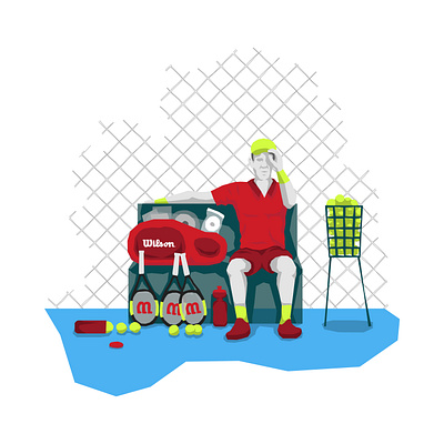 Tennis Player Illustration illustration