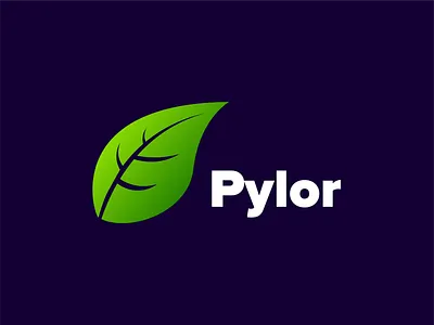 Pylor Logo branding color design flat icon identity leaf minimal nature vector