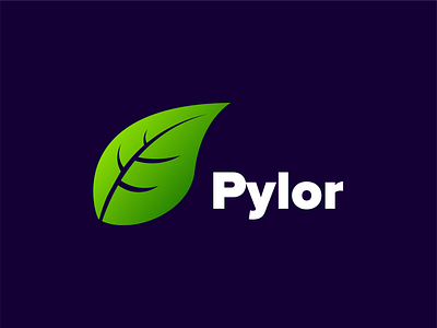 Pylor Logo branding color design flat icon identity leaf minimal nature vector