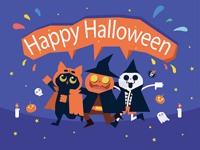 Happy Halloween! adobe illustrator design flat graphic graphic design graphic art illustration illustration art illustrator vector