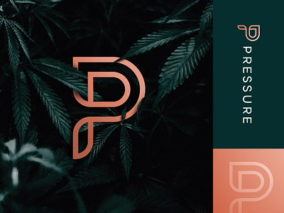 Pressure Premium Flower - Logo Design 🍃 branding cannabis logo identitydesigner lettermark logomark logotype design marijuana monogram monogram design p letter smart logo weeds brand