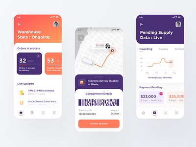 Warehouse Management System | iOS App Design design illustration illustrations landing ui uiux userexperience userinterface userinterfacedesign webdesign