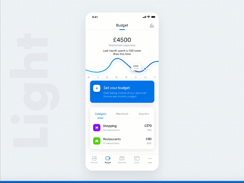 Budget setup light to dark mode transformation app branding budget category design illustration interaction interaction animation ios logo neel prakhar setup sharma software track transition ui userinterfaceexperience ux