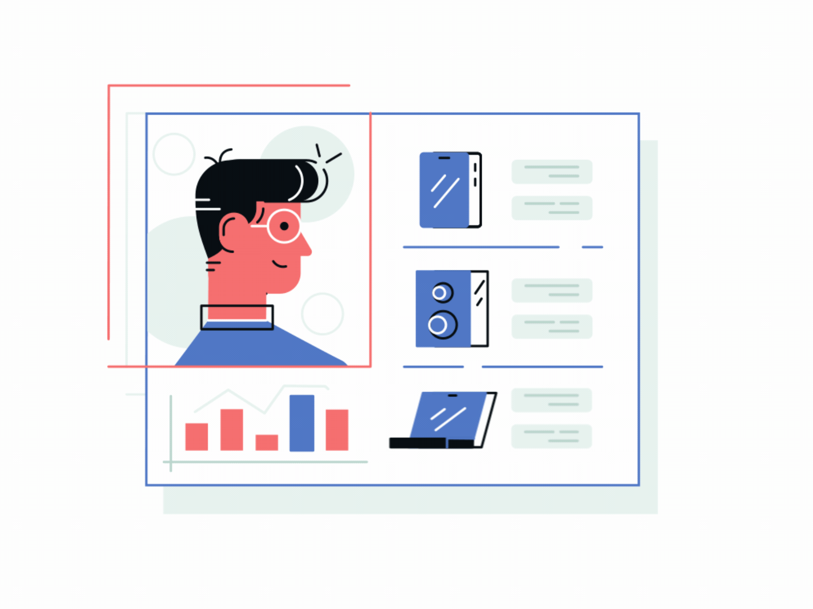 Animation Profile animation design flat human illustration joystick joystick n sliders line art motion motion design motiondesign profile profile page vector