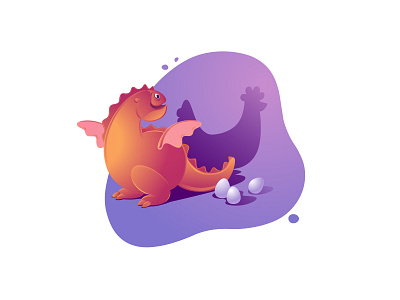 DinoShadow chicken dinosaur drawing egg fun illustration