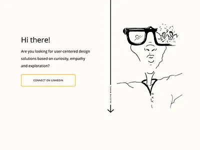 Portfolio design – feedback, please :) branding character cta button design feedbackplease glasses illustration landingpage portfolio portfolio site presentation typography vector woman