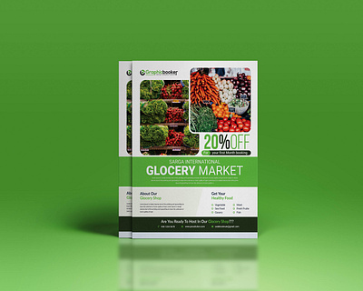 Grocery Store Promotion Flyer biologic discounts distribution eco farmers market fast food food fresh fruit green groceries grocery flyer grocery shop flyer grocery store flyer grocery store promotion flyer local store market organic
