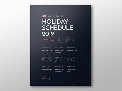 Holiday Schedule Poster holiday schedule poster poster design type treatment typography layout