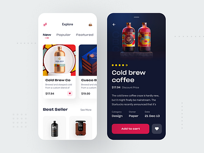 Product App Remake V2 app bold dark theme design ecommerce app ecommerce design industrialdesign inspiration ios mobile app product product design shadow shopping app typography ui ux whb whitespace wstyle