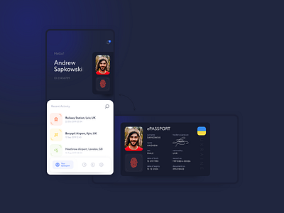 ePassport Mobile App app app design challenge ciedenwui clean design dark dark app dark theme dark ui design mobile mobile app mobile app design mobile design passport ui ux weekly