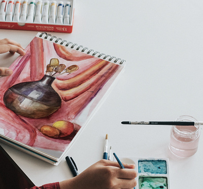 Still life watercolor color drawing illustration paint watercolor