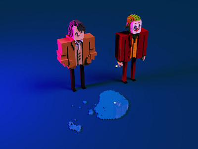 Joker- put on a happy face art illustration joker magicavoxel movieposter movies pixelart posters voxel