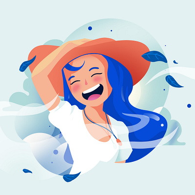 On the Waterfront blue character design app design art illustration vector