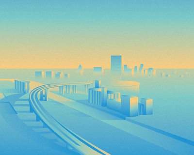 Skyway in the Morning buffalo buffalo ny illustration illustrator skyway snow