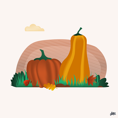 Autumn vibes - Pumpkins design illustration