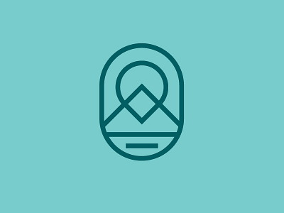 Tourism Icon badge branding caribou creative laura prpich location marker logo minimal monoline mountains nature ocean pnw vector