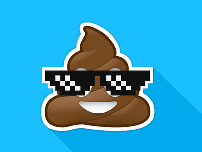 Thug Poop © blue funny icon illustration meme pixel poop shadow thug thug life thug poop