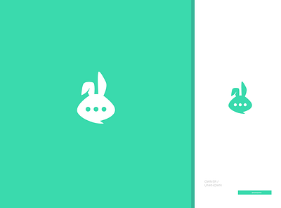 Bunny Speak design flat icon logo vector