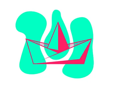 Paper Boat boat dots illustraion paper boat