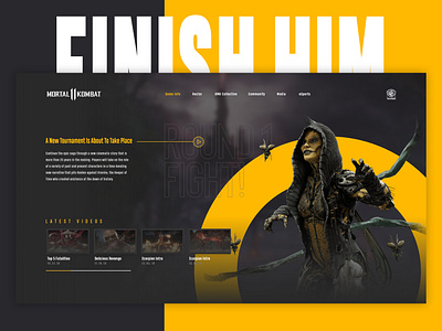 Mortal Kombat 11 - Concept concept design gaming grid landing page layout mockup mortal kombat orange ui video games web mock