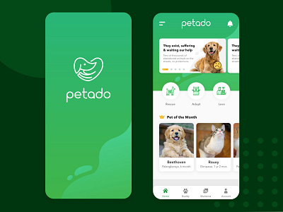 Petado adoption animal app care design help mobile pet rescue ui ui design ux ux design