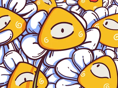 flowers character design funny illustration