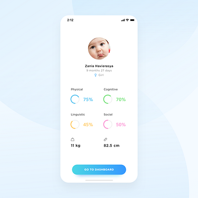 Profile Intro app baby clean figma grow mobile sketch ui uidesign uxdesign