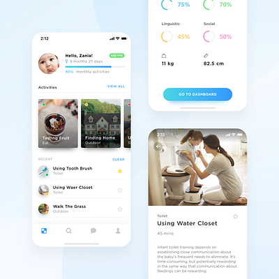 Baby Grow App app baby clean figma grow mobile sketch uidesign uxdesign