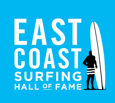 East Coast Surfing Hall of Fame logo action sports branding freelance logo designer logo logo design nice logo orange county surfboard surfing type lockup wave