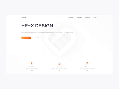 Landing Page 3d hr x interaction interface motion white