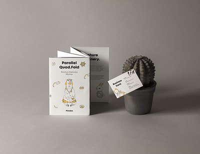 Quad Fold Brochure Stationery Mockup