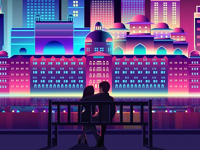 I am so Ready If It's You Holding Me couple illustration india landscape love mumbai rajasthan udaipur