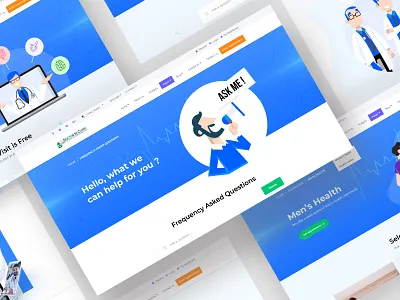Doctor-in-Clinic mockup clean directory doctor elegent health healthcare hospital illustraion modern