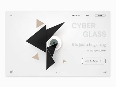 Cyber glass 3d animation art artwork black c4d clean design flat gif minimal photoshop typogaphy ui vector web website websites white