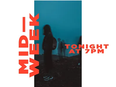 R_JH: MIDWEEK black bright illuminated jr high junior high kids layout midweek neon orange photography red teal typography youth youth group