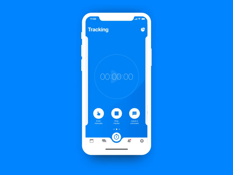 Time Tracking App after effect aftereffects animated gif animation app app design app ui application design designs mobie motion task time tracker tracking tracking app ui uiux