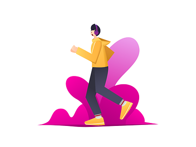 Run branding design everyday flatdesign fun illustration run style